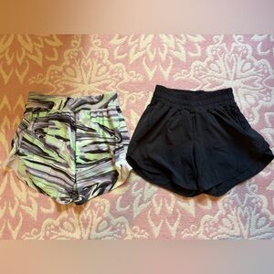 Women's Black and Patterned Lululemon Shorts